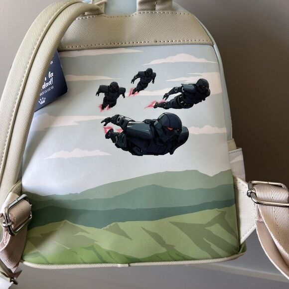 Star‎ Wars Loungefly Mini Backpack Mandalorian Grogu Glow in the Dark Travel NEW - Picture 4 of 16